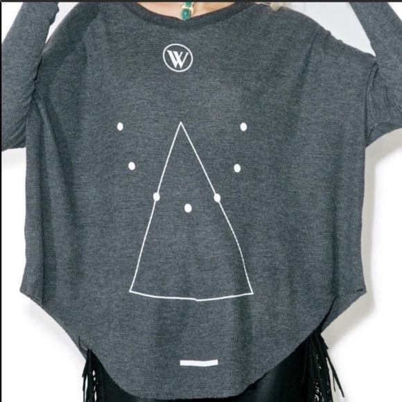 Wildfox Don't Tell Perry Thermal Gray Relaxed Tee Top XS - Picture 6 of 16